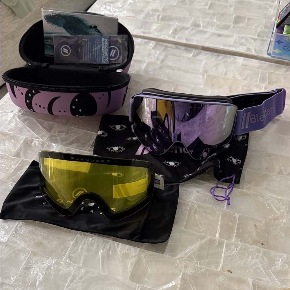 Blenders Purple Goggles with Yellow Lens NWT